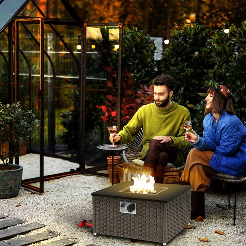 Rattan gas fire pit - rattan,