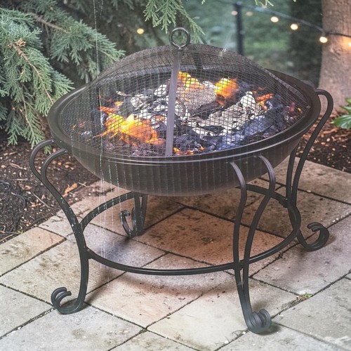Black boston fire pit - black,