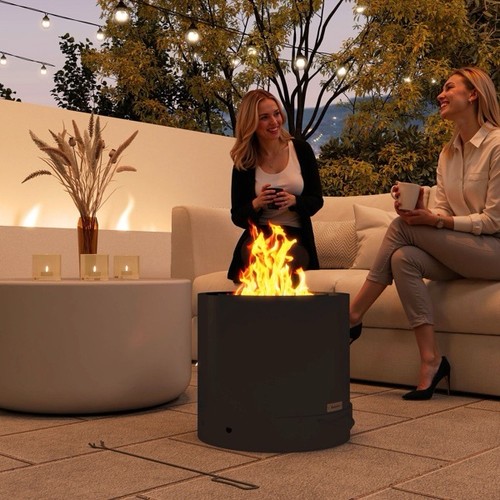 Rattan gas fire - rattan, pit