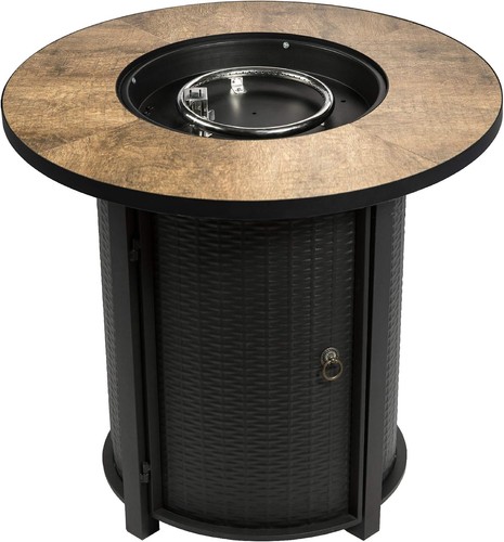 76cm round gas fire - fire, table