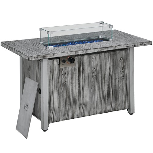 Square gas fire pit - square, table
