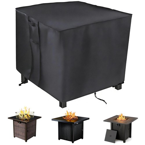Fire pit cover - fire, square