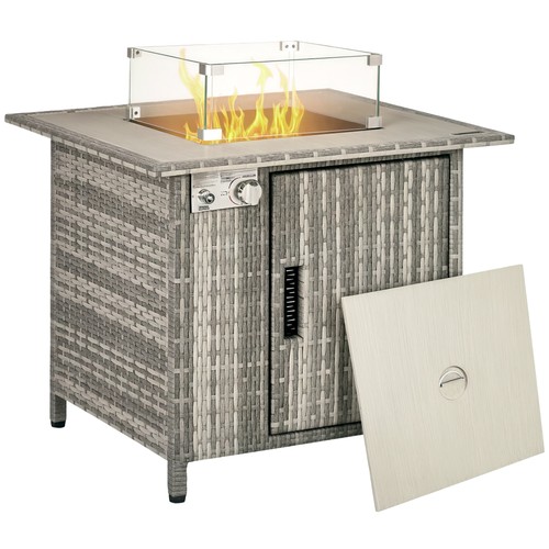 Outsunny rattan gas fire - outsunny, pit