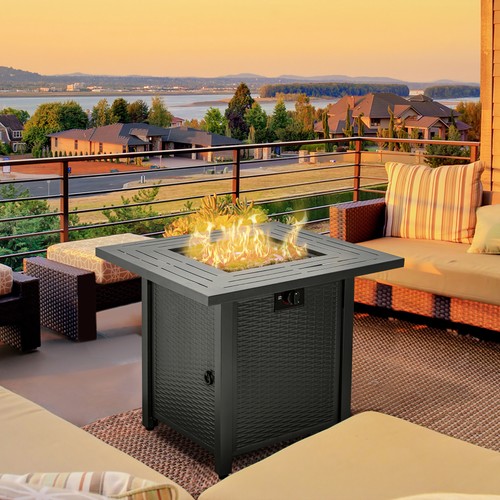 Square propane fire pit - pit, table