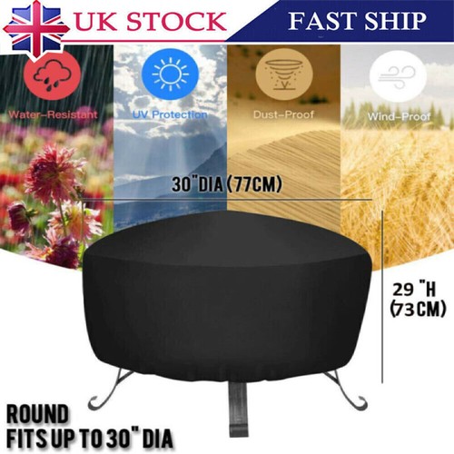 Patio round fire - pit, cover