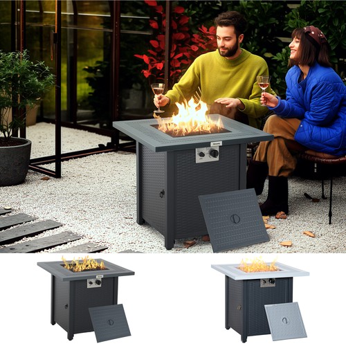 Square propane fire - fire, pit