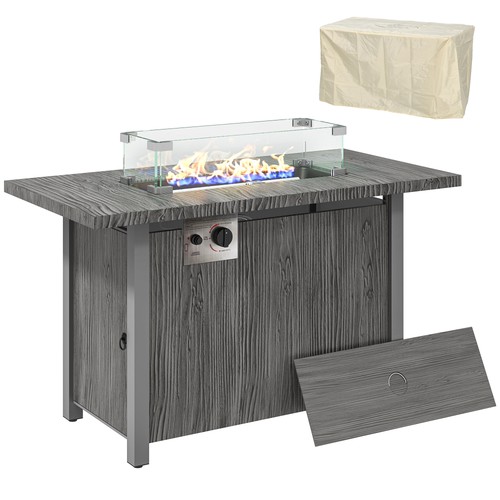 Outsunny gas fire pit table - pit,