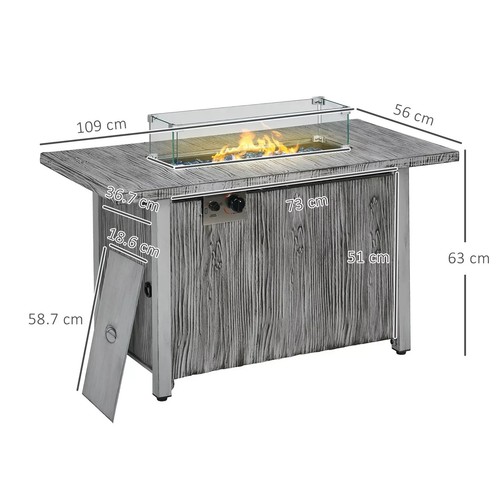 Gas fire pit table dining - pit, 4-6