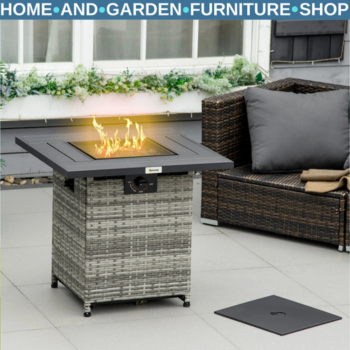 Outdoor rattan gas fire pit - rattan,