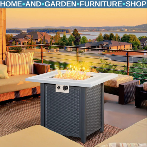 Metal outdoor fire pit - pit, table