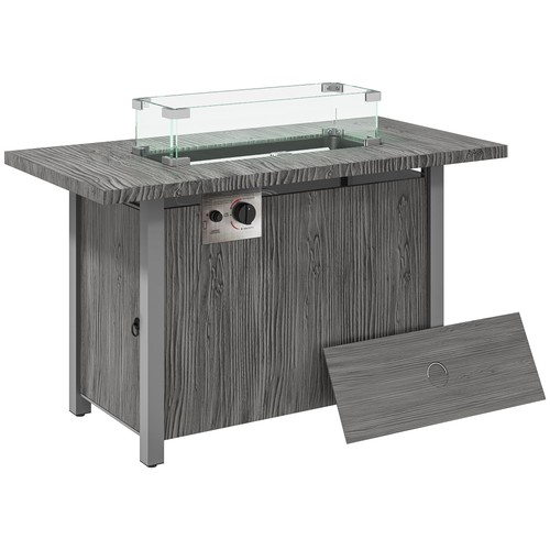 Square gas fire pit table - pit,